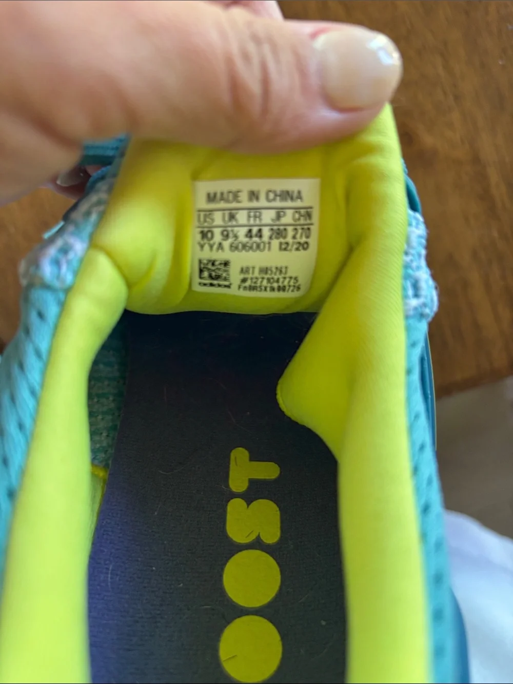 adidas Aqua Teal Knit Running Shoes with Yellow Accents